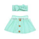 Latest Designer Cotton Skirt Kids Girl Short Dresses Matching Headband Sets thumbnail-2
