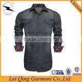 Casual Long Sleeve Slim Fit Button Denim Shirts With Pockets thumbnail-3