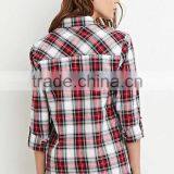 New Style Women Plaid Casual Shirt Cheap Women Blouse thumbnail-2