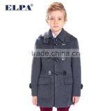 ELPA Tan Wool Long Slim Fit Winter Overcoat With Removable Cap for Boy thumbnail-3