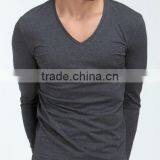 Men's Long Sleeve V-neck Pure Color Fashion R0026 thumbnail-3