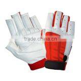 White & Red Sailing Gloves, Leather Lifting Gloves thumbnail-1