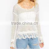 Women Dropped Shoulders Lightweight Fabric Crochet Top,crochet Top Fashion Blouses 2015 thumbnail-4