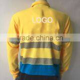 Hot Sale Custom Printed Polyester Safety hi Vis Micro Mesh Heat-applied Tape Reflective Polo Shirt thumbnail-2