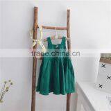 Factory Supply 2-7Y Little Girls Hollow Back Green One-piece Dress Little Girls thumbnail-2
