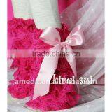 Kids Hot Pink Lace Petti Warmers With Light Pink Bow LM5B7 thumbnail-1