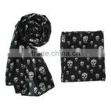 Popular Trendy Wome's Halloween Skull Printed Black Scarf thumbnail-1