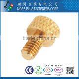 Made in Taiwan Brass M4 Knurled Head Diamond Thumb Screw thumbnail-1