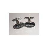 Oval Best Man Metal Wedding Cufflink thumbnail-2