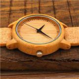 Custom Logo Leather Band Wood Watch