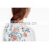 China Supplier Latest Style American Stylish Long Sleeve High Quality Embroidery Chiffon Lady Blouse thumbnail-5