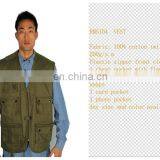 Cheap Mens Green Multi Pocket Fishing Vest thumbnail-1