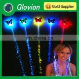 Hot sale decoration glowing flash braid light up hair fiber hair braid /flashing Braid for Party