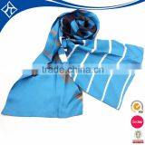 china beauty cheap blue polyester long scarf with logo