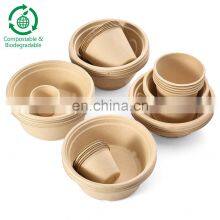 Sunkea 100% Biodegradable Food Packaging Wheat Straw Pulp Bowl Disposable Paper Eco-friendly Customized thumbnail-1