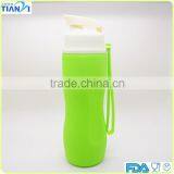 750ML Fashionable Heat Resistance BPA Free FDA/LFGB Collapsiable Silicone Sports Water Bottle thumbnail-3