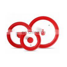 16-32cm Pot Cover Silicone Rim Tempered Glass Pot Lid