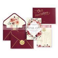 Custom Logo Gold Foiling Custom Handmade Wedding Invitation Card Designs thumbnail-2