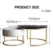Luxury Round Coffee Tables Living Room Mdf Marble Coffee Table Modern Glass Coffee Table thumbnail-3