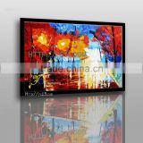 new knife fire tree hand painted oil painting on canvas wholesale factory direct