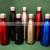 Double wall insulated vacuum swell water bottle,Cola shaped stainless steel vacuum flask,Double wall sport outdoor water bottle