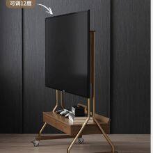 Solid Wood TV Cabinet With Movable TV for Home Use, Simple Small Apartment Living Room, Integrated Movable Floor Stand thumbnail-3