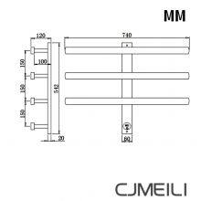 Bathroom Electric Heated Towel Rack, Towel Warmer for Bathroom, Wall Mounted Stainless Steel,3 Colours thumbnail-5