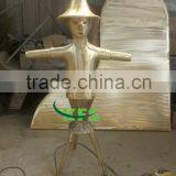 Bronze Abstract Jackstraw With Hat Sculpture