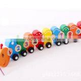 Hot Selling Caterpillar Toys Size 41*5.5*8.5cm OEM Digital Caterpillar Train Toys Wooden Caterpillar for Children EZ5134 thumbnail-2