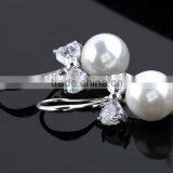 High Qulity Round Pearl With Butterlfy Zircon Gold Plated Earrings Elegant Fashion Bijoux Jewelry thumbnail-3