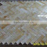 Hot Yellow Honey Onyx Polished Herringbone Onyx Mosaic Tiles on Sale thumbnail-4