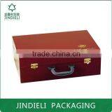Luxury Metal Locking Red Wood Gift Box Stores