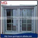 pvc frame casement window with grids