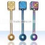 Stainless Steel Body Jewelry,body Piercing Jewelry,steel Barbell Body Jewellery, Steel Dice Barbell, Body Piercing Jewellery thumbnail-1