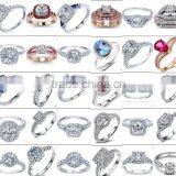 AAA Cubic Zirconia Black Plated Brass/925 Silver Finger Ring for Christmas thumbnail-6