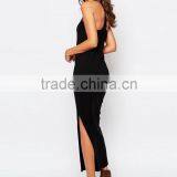 China Supplier Summer Cross Back Women Maxi Dress With Side Split thumbnail-4