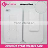 For Apple Iphone 4 Embossed Stand Holster Phone Case