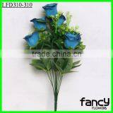 11 Heads Wedding Decoration Artificial Blue Rose Flowers thumbnail-1