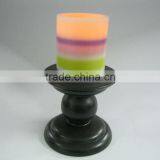 5" Height Colorful Wax Shell Window Candle With Black Holder thumbnail-1