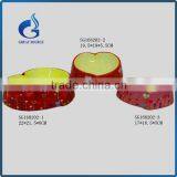 Handpainting Heart Shape Ceramic Pet Bowl Dog Bowl