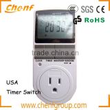 Hot Sell LCD Display automatic USA timer switch socket for energy saving