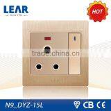 3D Texture Design N9 Series 3 Round Pins Socket Switch