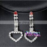 Hotsales Double Heart Shape Earrings Pendant Earrings Double Chains thumbnail-1