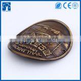 Custom Geocache Curved Hicking Stick 3D Embossed Logo Metal Badge Pin thumbnail-2