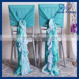 SH004F Cheap Many Colors Available Custom Made Wedding Turquoise Chiffon Chair Sash With Buckle thumbnail-3