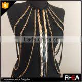 Hot Selling American Body Chain,Bib Black and Gold Chain Design Body Chain thumbnail-3