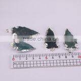 Silver Plated Edged Jasper Gem Stone Druzy Pendant, Green Arrow Pendant, For Jewelry Making thumbnail-4