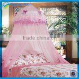 Triple Lace Ruffle Princess Pink Canopy Mosquito Netting