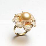Black Pearl Rings Silver 925,pearl Ring Finger, Pearl Ring Resizable thumbnail-1