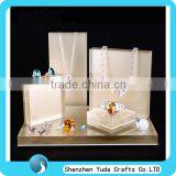 Custom Design Plexi Ring Displays Earring Jewelry Rack Acrylic Necklace Stands Cube White thumbnail-1